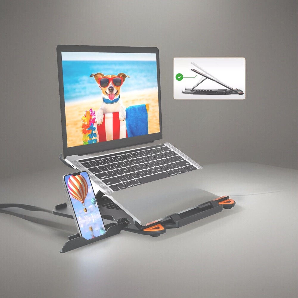 Rotatable Laptop Stand 10-17" Adjustable Height Swivel Riser Desk Notebook Holde