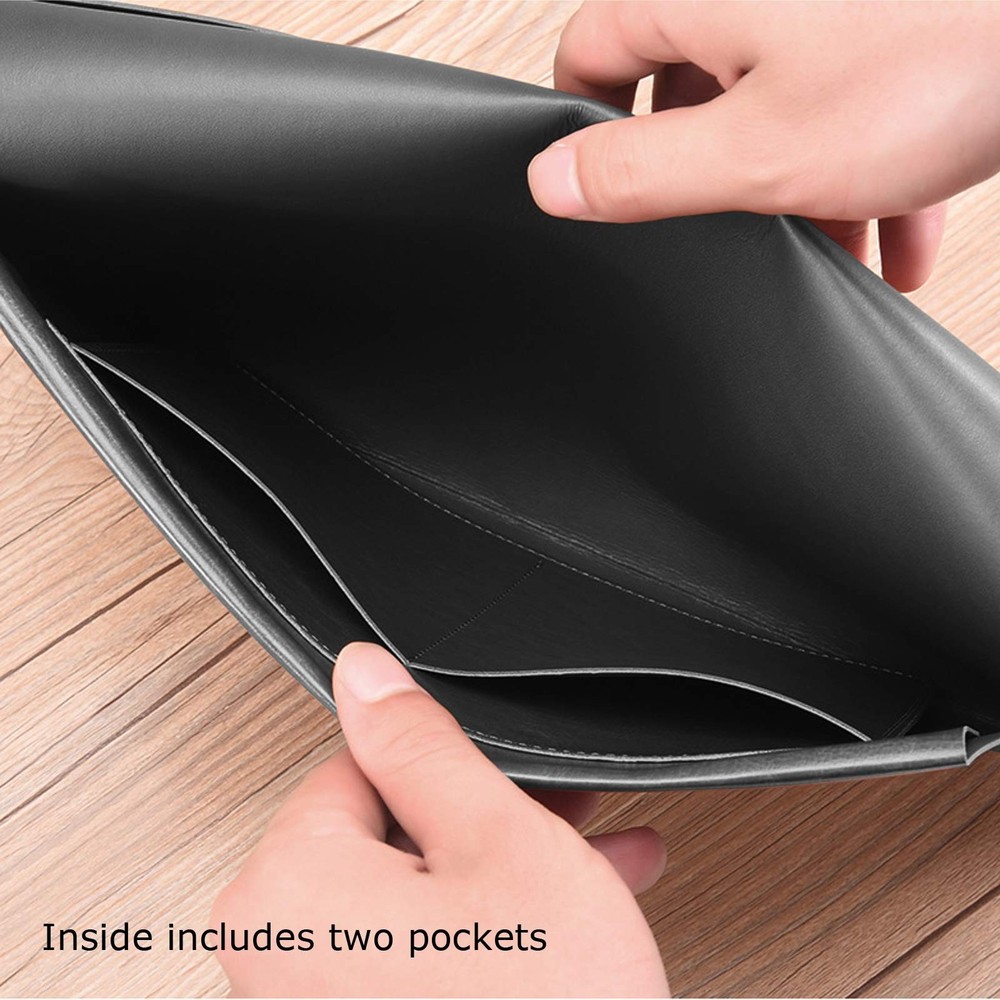 Enyuwlcm PU Leather A4 File Folder Document Holder Envelope Folder Case with ...