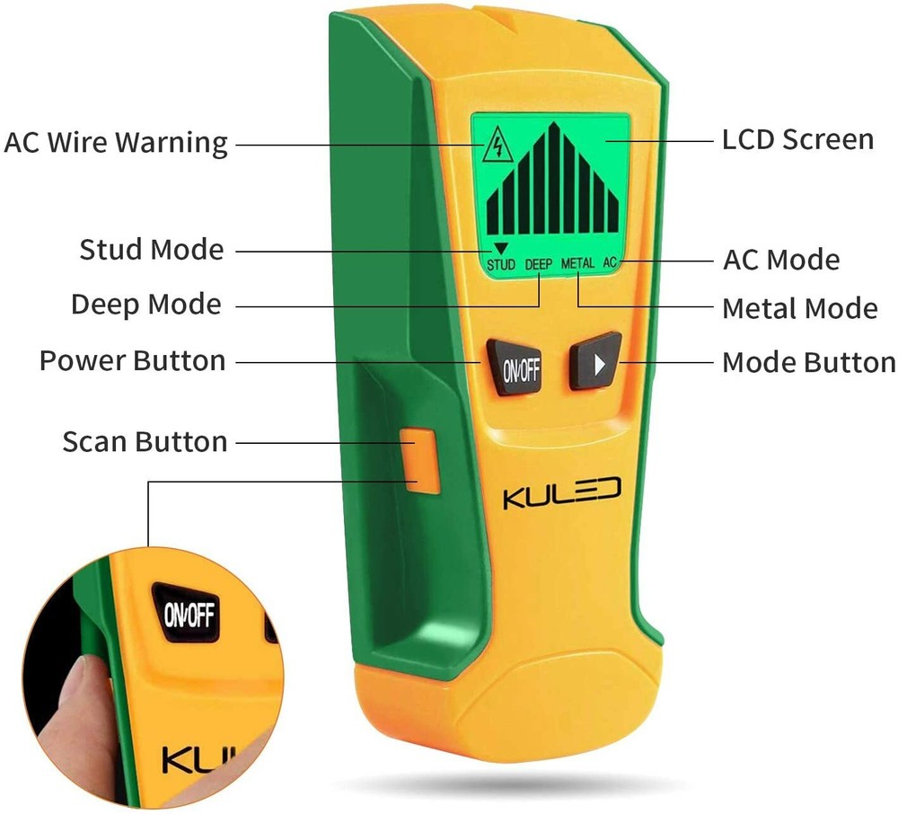 Stud Finder, 3 in 1 Multi-Function Wall Stud Sensor Detector with LCD Display