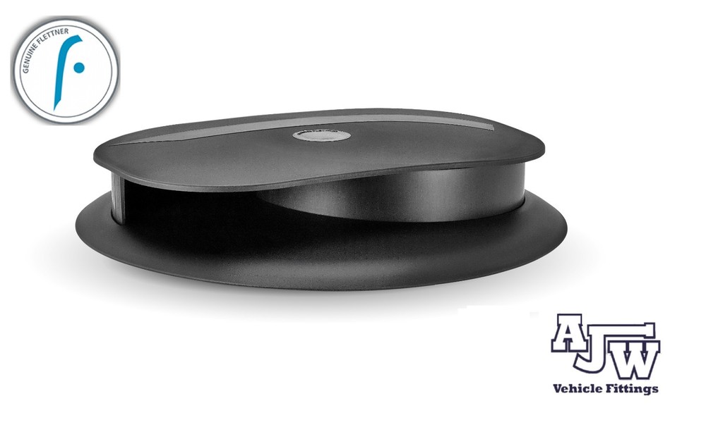 Flettner LPV Low Profile BLACK Vent + Adaptor Wind Double Skinned Roof