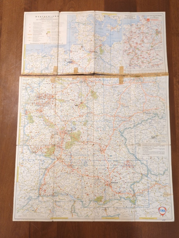 1965 Fina Deutschland Map