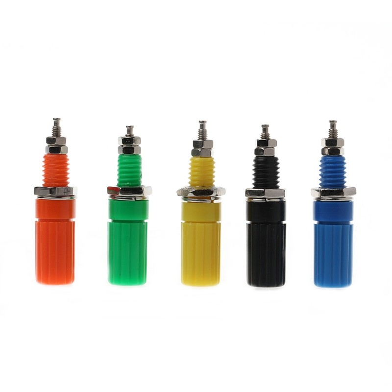 5 Pcs Binding Post 5 Colors Speaker 4mm Banana Plug Test Connector Jack Socket