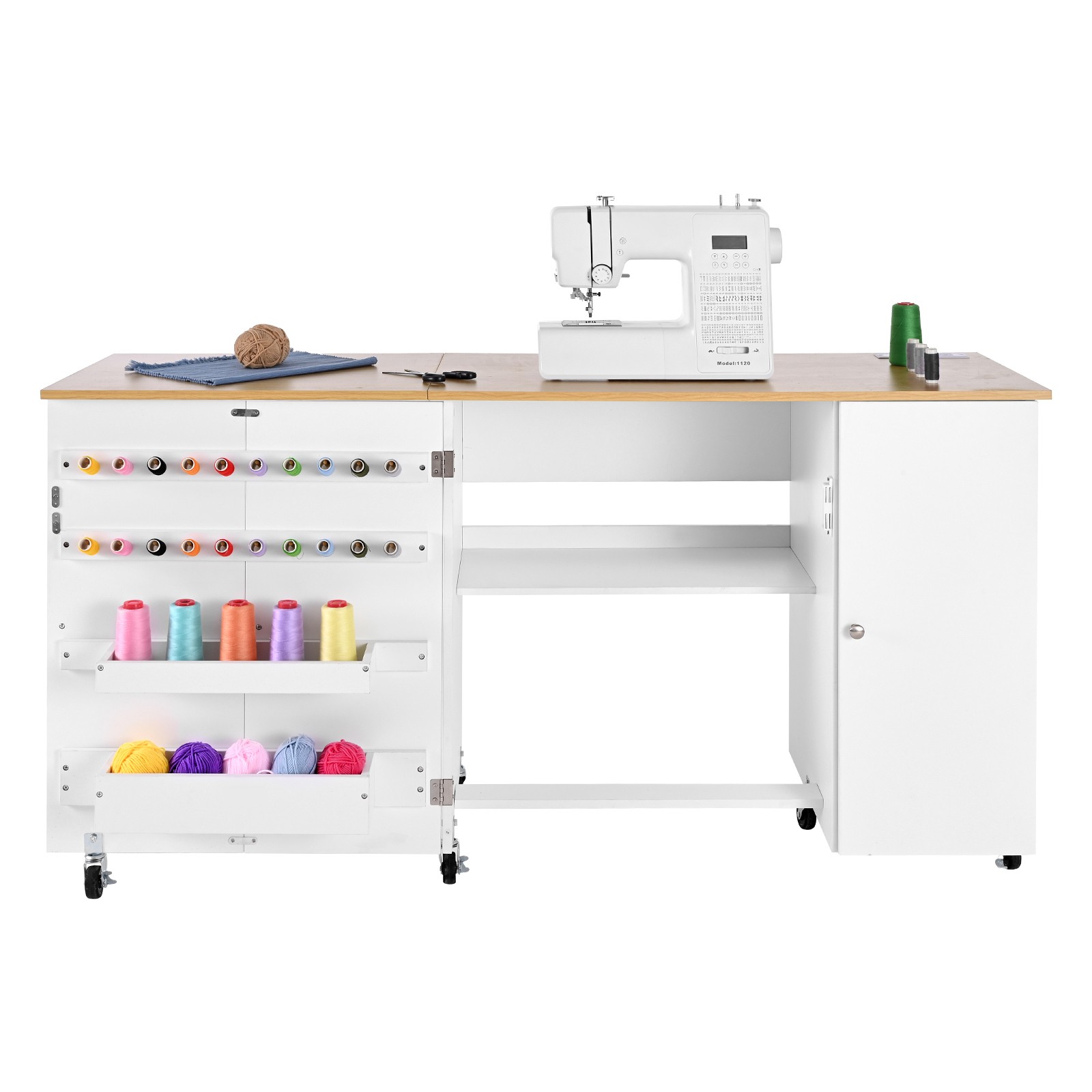 Uimoso Folding Sewing Table with Multipurpose Design andBuilt-In ChargingStation
