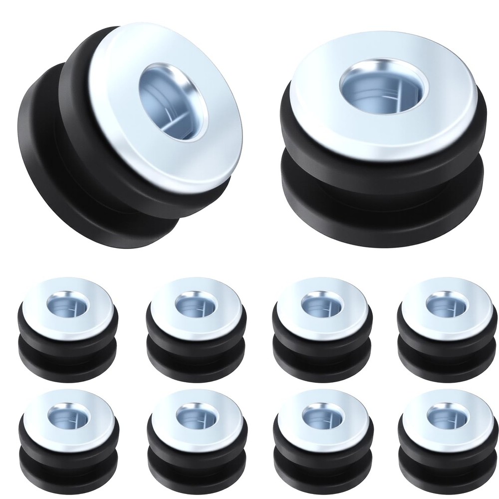 amavoler Motorcycle M6 Rubber Grommets Bolt 10 pcs, + black