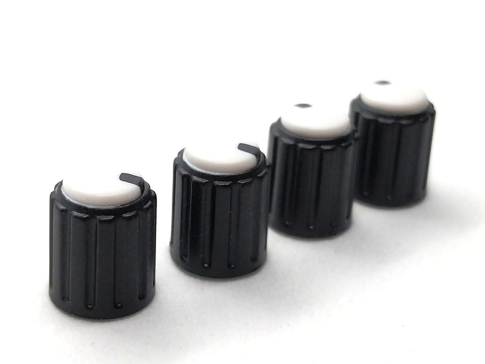 4 Small Mini Control Knobs Pedal Pot Volume 6mm 18T Shaft 10x12mm Potentiometer