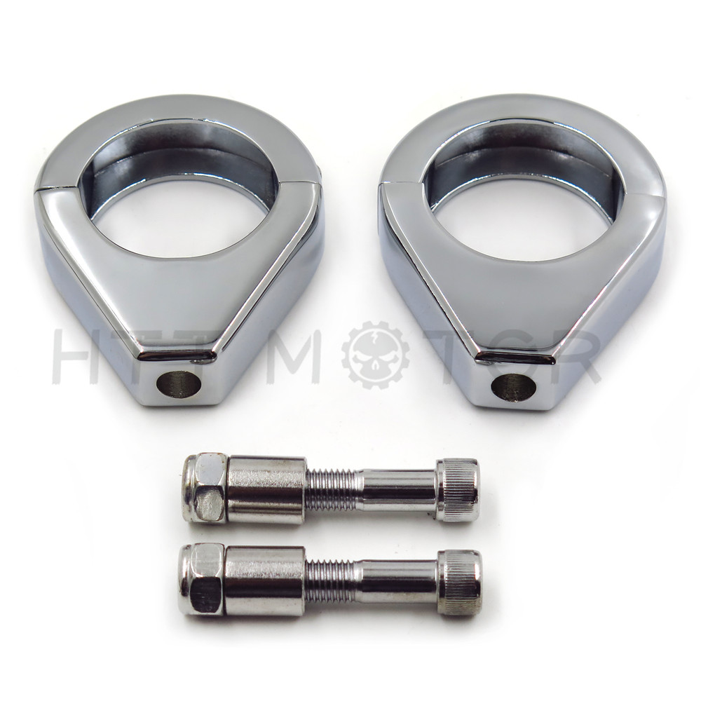 Turn Signal Indicator Relocation Fork Clamp Kit For Harley Softail 41Mm Chrome