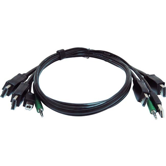 Black Box SKVMCBL2DP10TAA 10ft KVM Cable DisplayPort USB Audio
