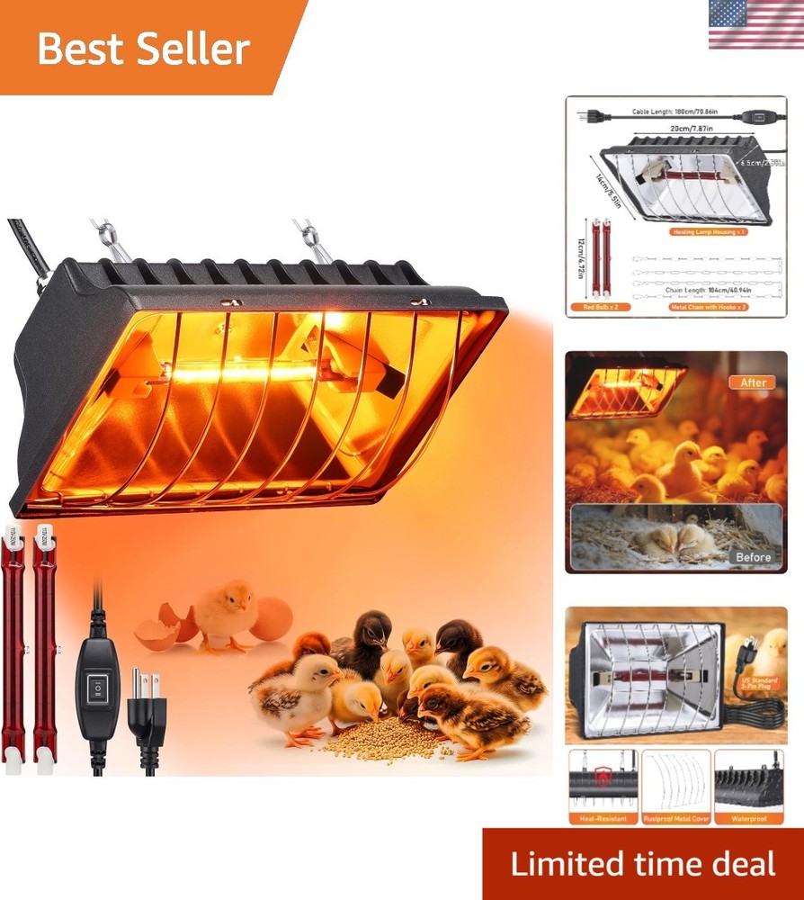 Versatile 250W Chicken Brooder Heater for Indoor Use - Easy Setup & Safety