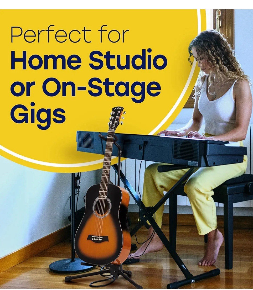 Hola! Music Guitar Stand - Height Adjustable, Collapsible w/Padded Neck & Yoke