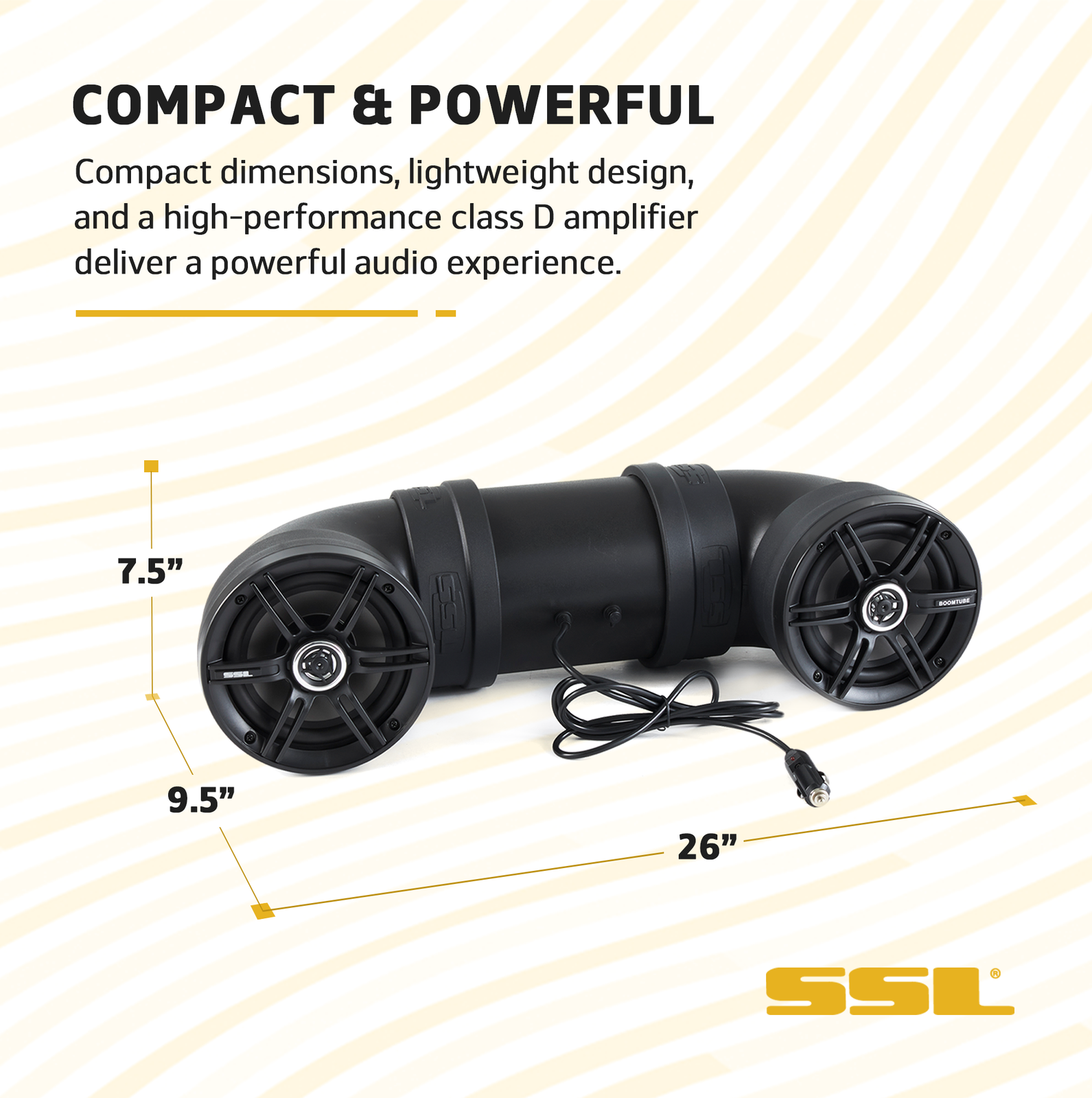 SOUNDSTORM BTB6 Bluetooth 6.5" 450W ATV/Marine Off Road Amplified Tube Speaker