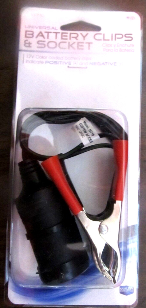 Custom Accessories universal battery clips & socket 12 Volt #18710   NEW