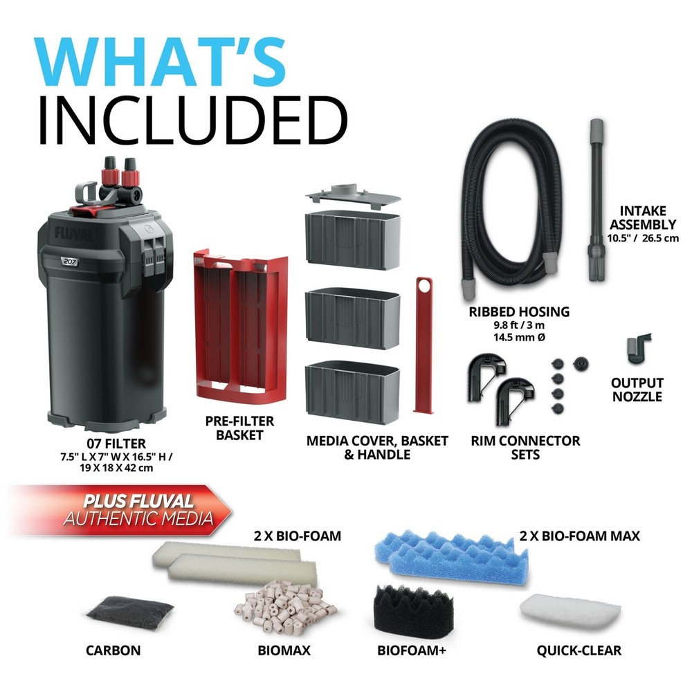 Fluval 207 Performance Aquarium Canister Filter