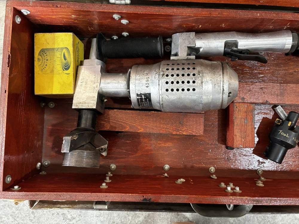 H+S Pneumatic MillHog Pipe Beveler & Tooling