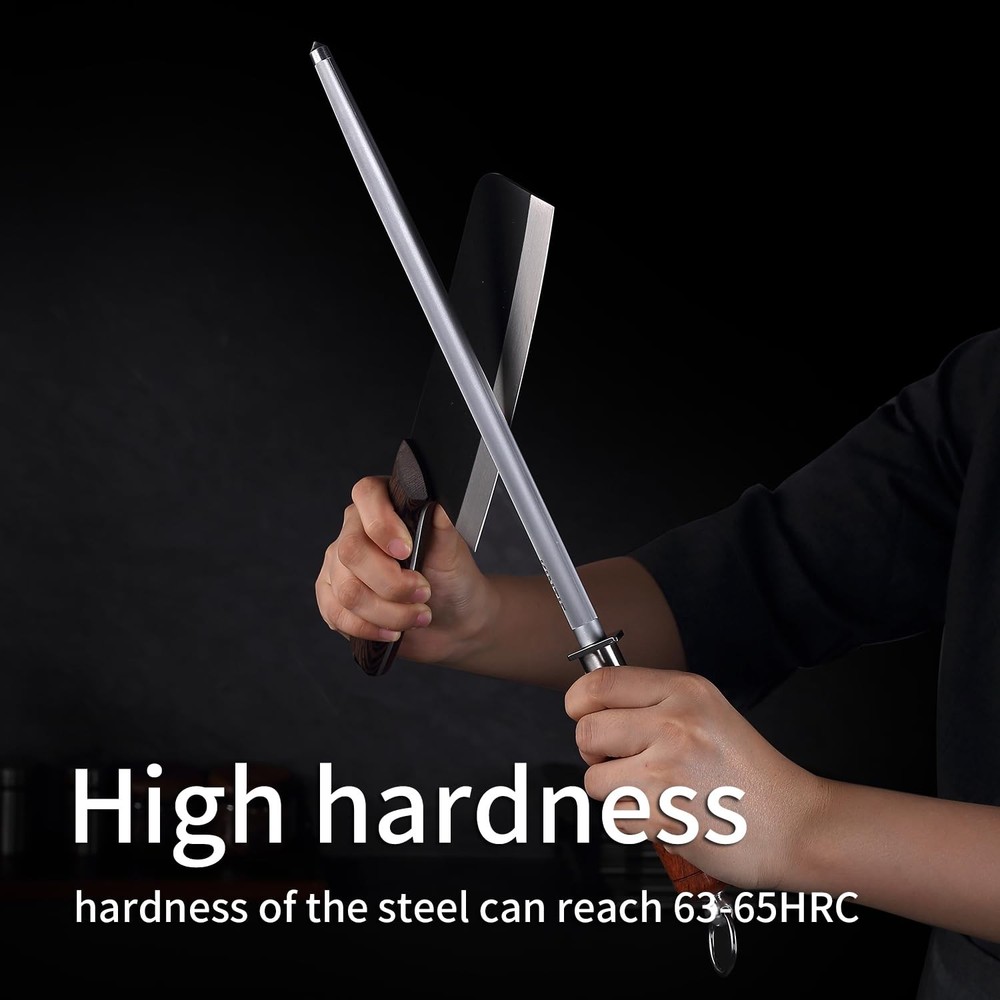 High Carbon Sharpening Steel Large Diameter Honing Rod Knife Sharpener Tool