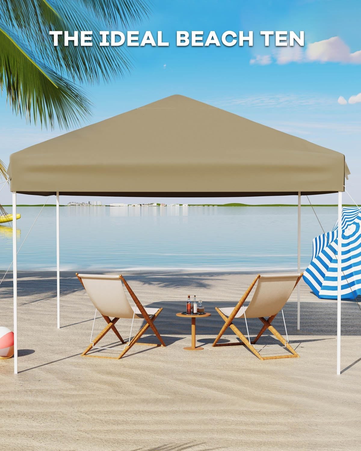 10 x 10 FT Pop Up Canopy, Outdoor Canopy Tent with Carry Bag & 4 SandBags