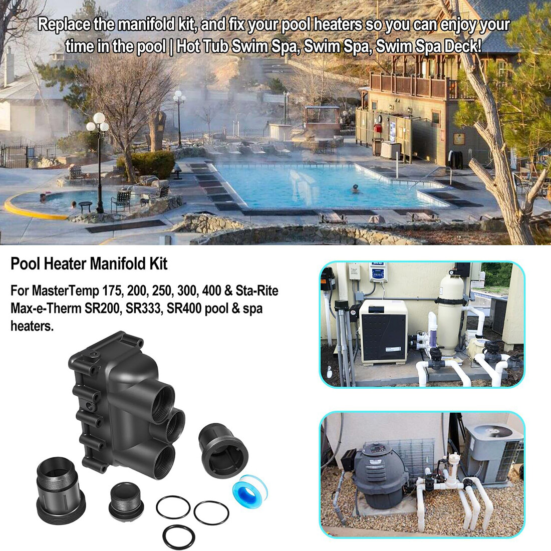 77707-0206 Pool Heater Manifold Body for Pentair MasterTemp,Sta-Rite Max-e-Therm