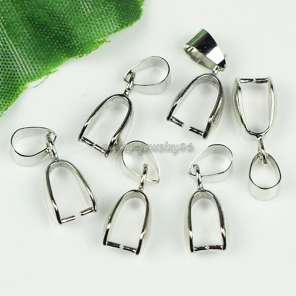 50/100/200pcs Pendant Pinch Bails Silver/Dull Silver/Gold Plated 14mm/16mm/20mm