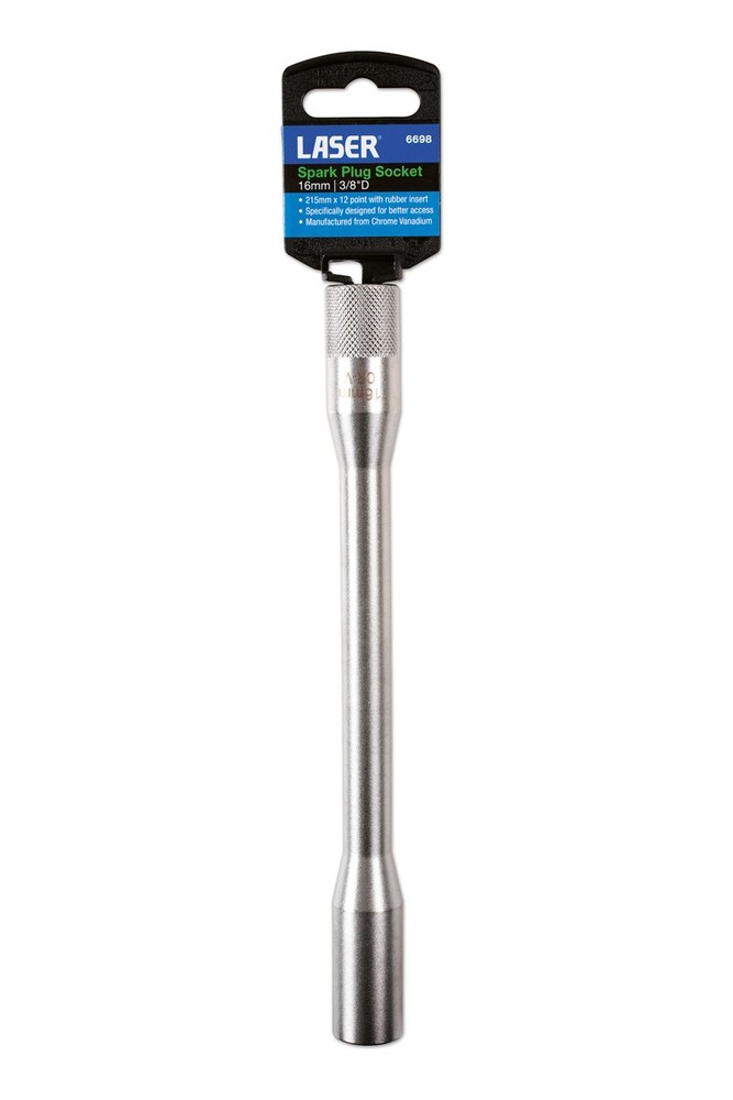 Laser Tools Long Spark Plug Socket 3/8"D 16mm 6698