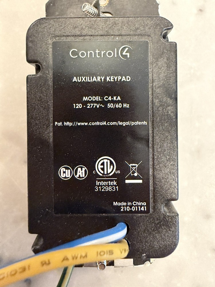 Control4 Control 4 Auxiliary Keypad - White (C4-KA-WH) - Excellent Condition!