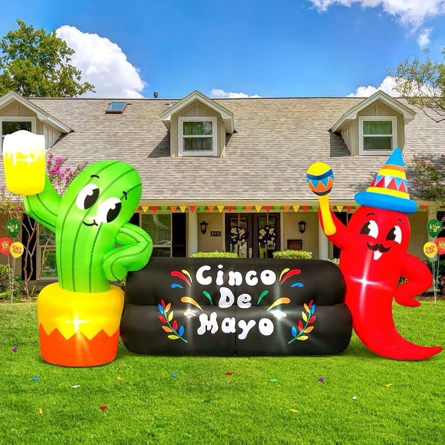 8FT Inflatable Cactus Pepper Outdoor Yard Decoration Holiday Party Lawn Decor