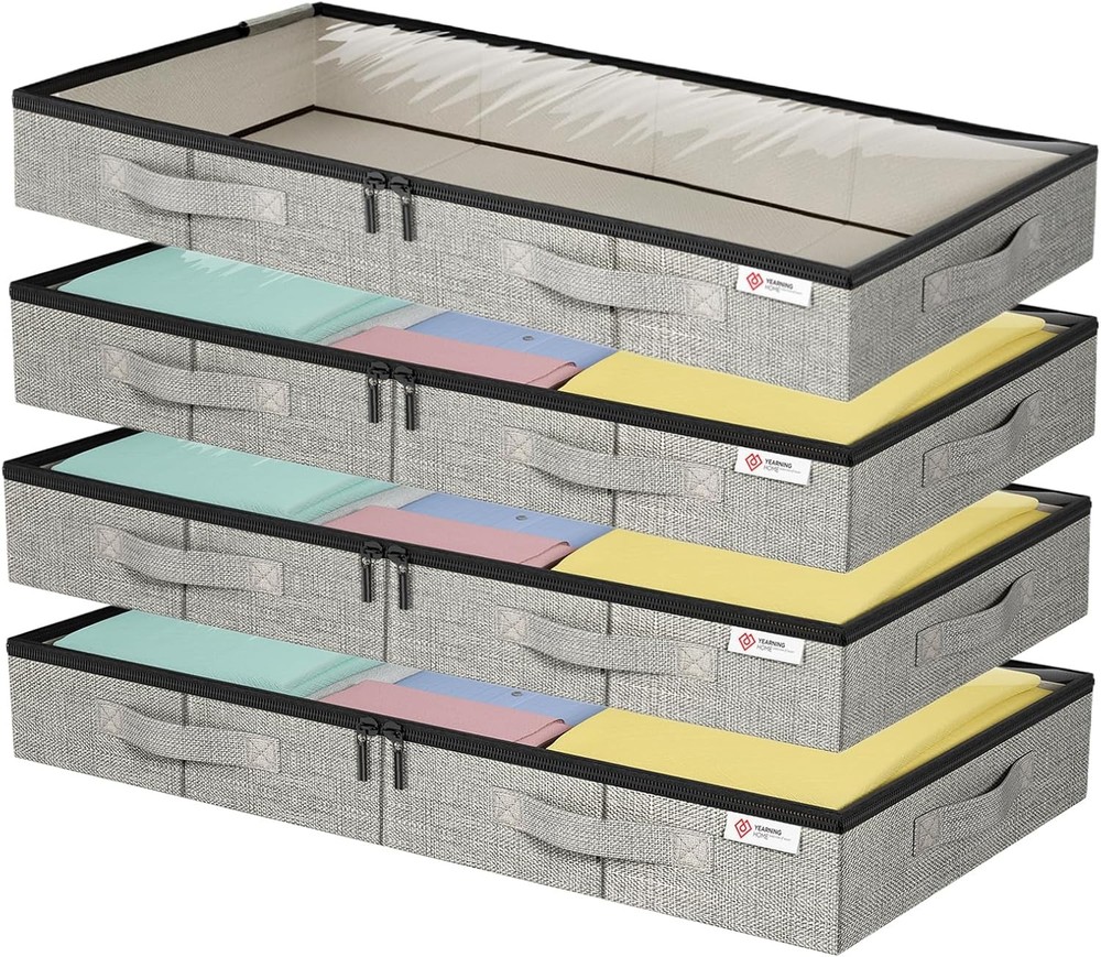 Under Bed Storage Containers, Low Profile Underbed Storage with Sturdy Sidewalls