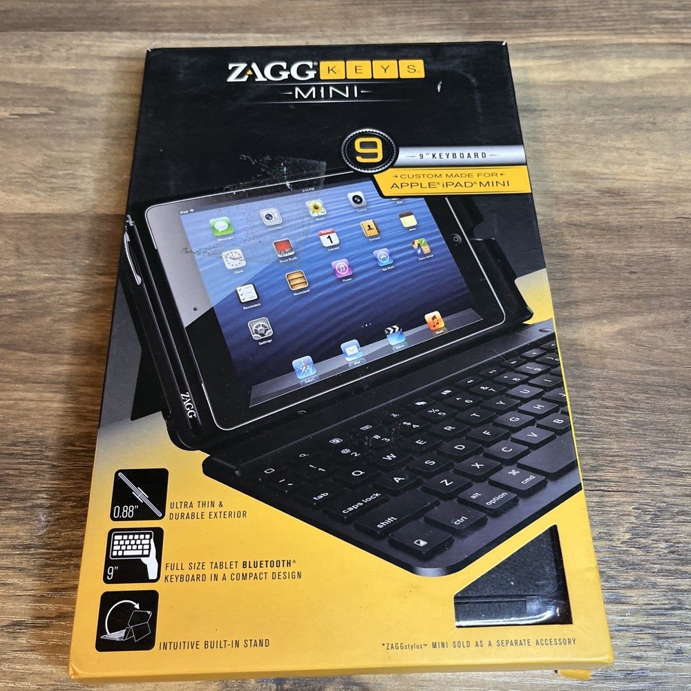 Apple iPad Mini Key Board Opened Box zagg keys Mini