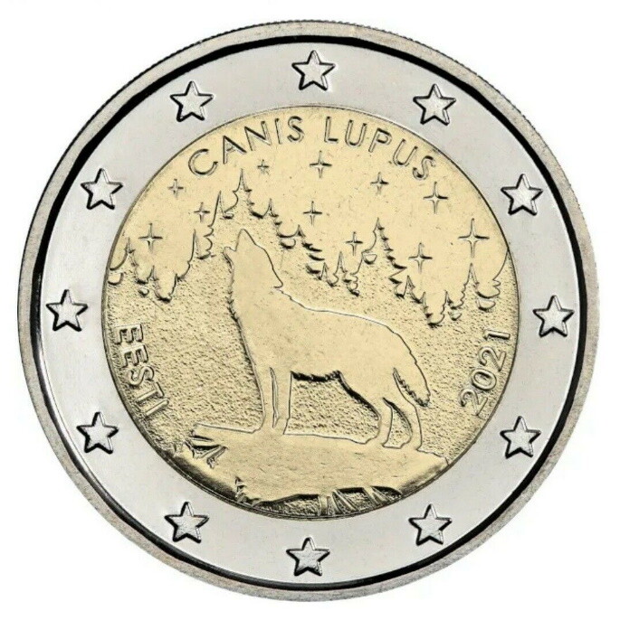 Estonia 2021 2 € Commemorative Wolf