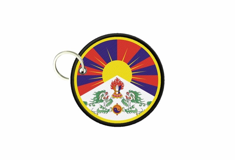 Tibet Flag Keychain Round Badge