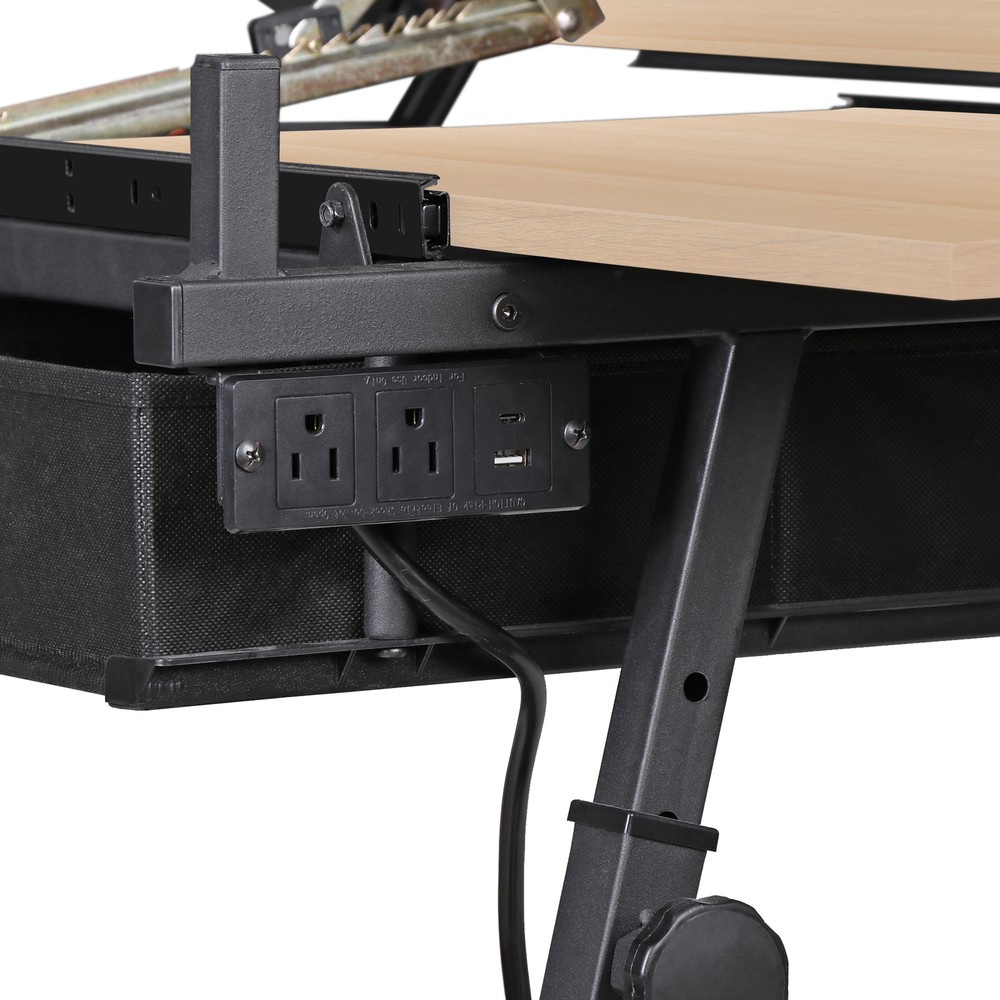 Drafting Table and Stool Set with Adjustable Height Artist Drawing Table Natural