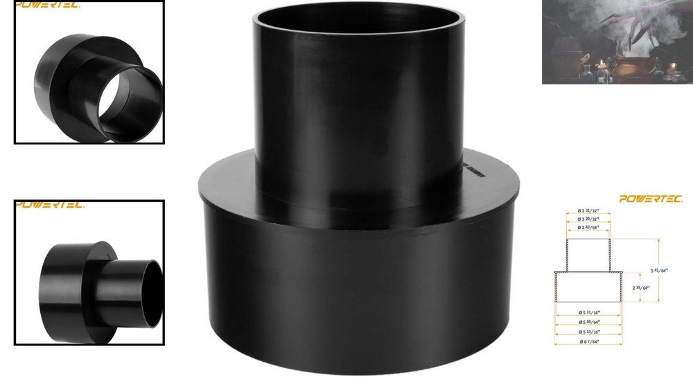 ABS Dust Collection Reducer 6" to 4" for Efficient Workshop Use