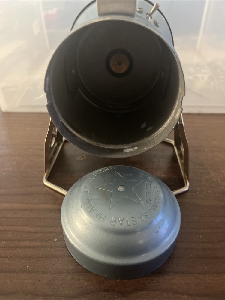 Vtg Blue Star Headlight Lantern Co Flashlight Lamp Untested No Battery To Test
