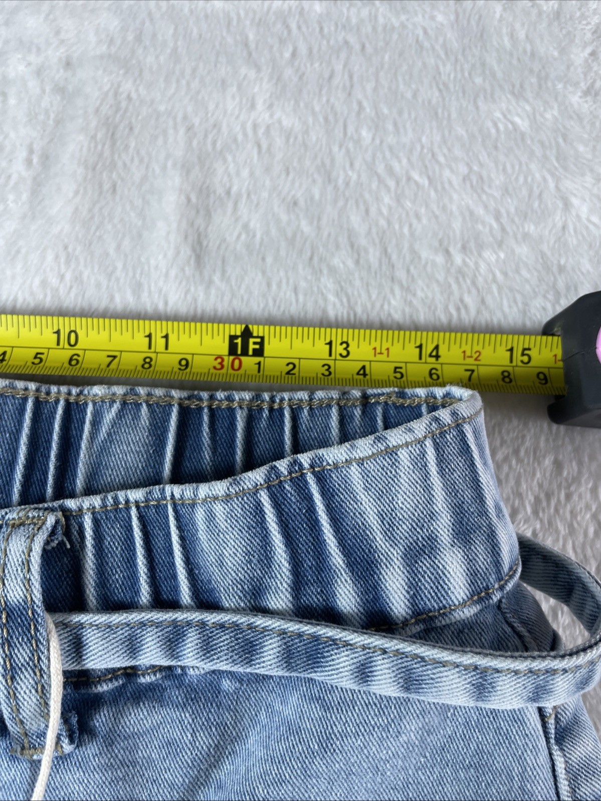 -NWT-Flamingals Wide Leg Jeans Drawstring Mid Waist Baggy Belted Size Large