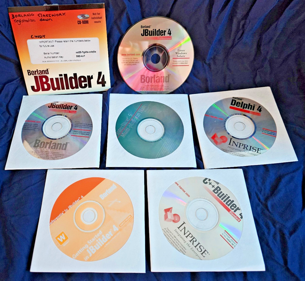 Borland JBuilder 4 Professional + C Builder 4 Delphi 4 COMPLETE SEALED CDs