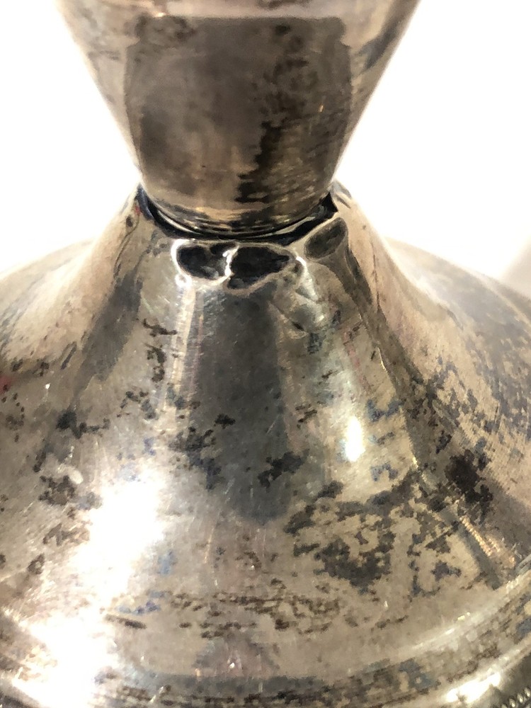 Vintage 3.5” Raimond Sterling Silver Weighted Candle Holders 408 grams NICE