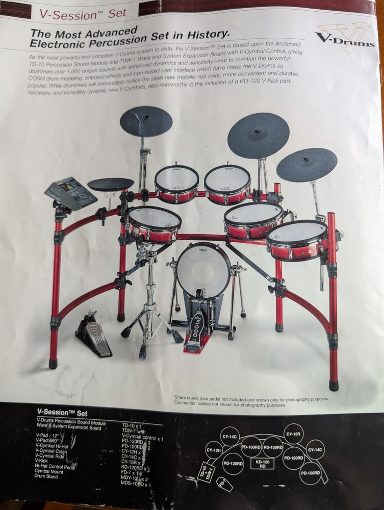 TD-10 v drums- drum set w/ extra pieces