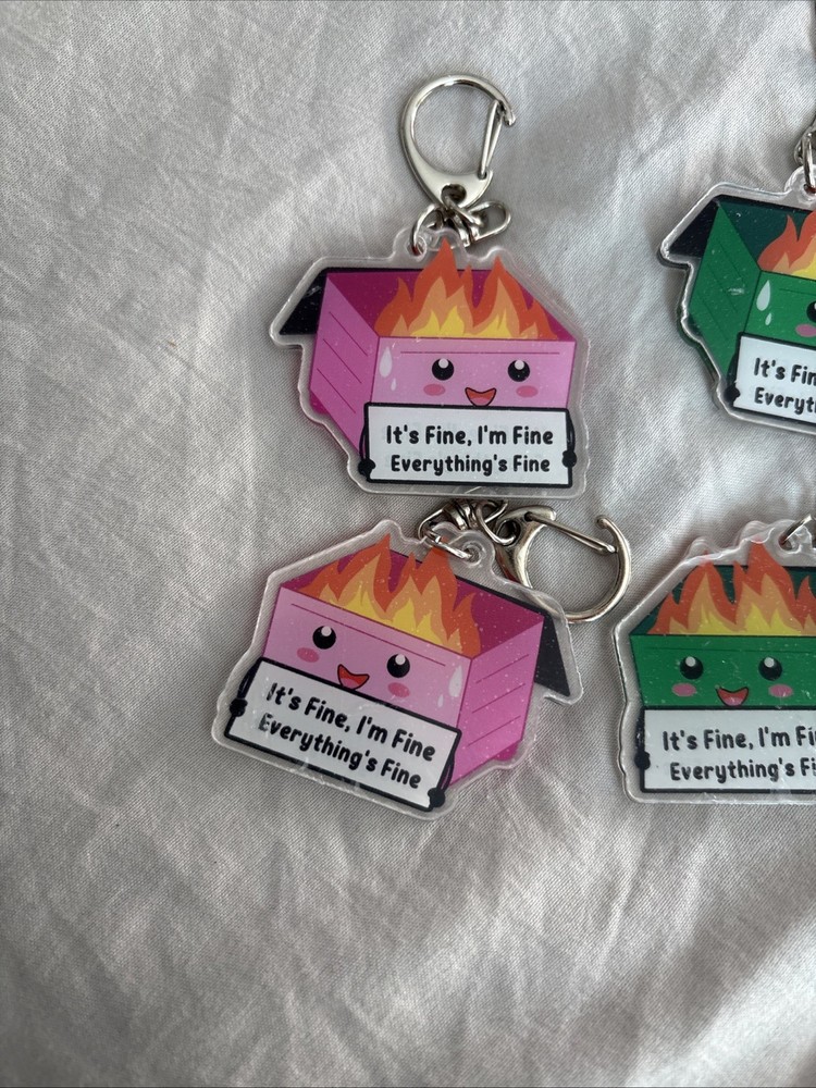 I’m Fine Fire Dumpster Key Chain Lot