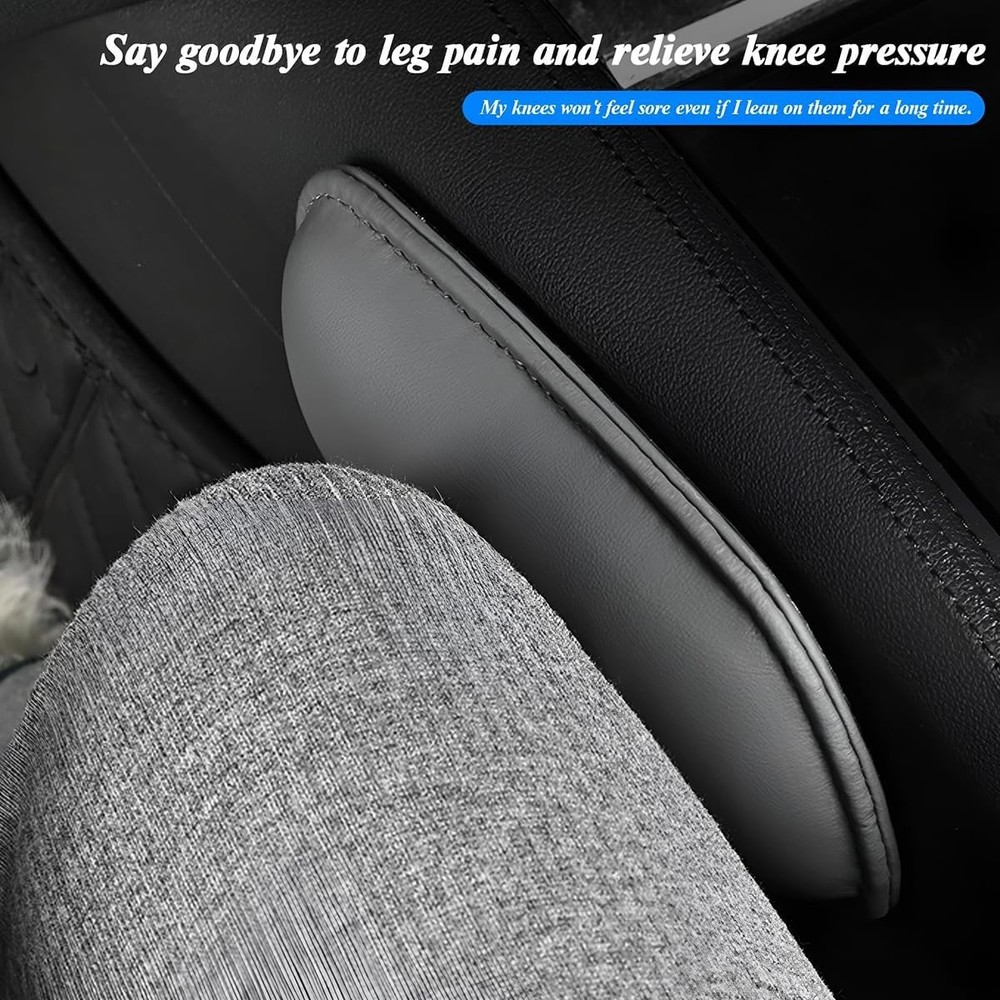 Gray Microfiber Leather Knee Pad - Ergonomic Elbow Support for All Vehicles
