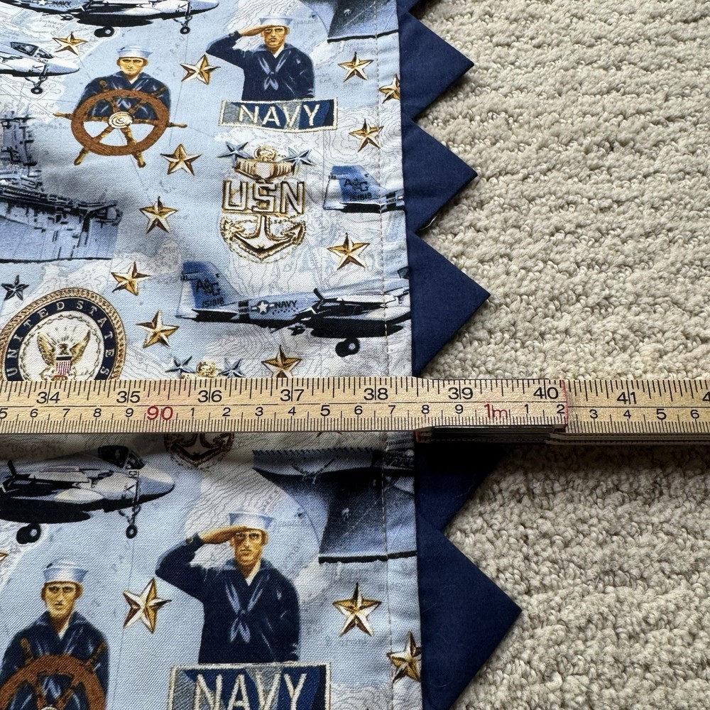 Handmade Single Stitch U.S. Navy Throw