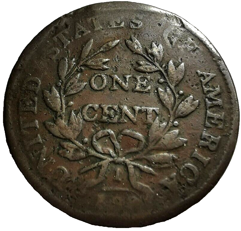 1802 US Draped Bust Large Cent Coin S-236