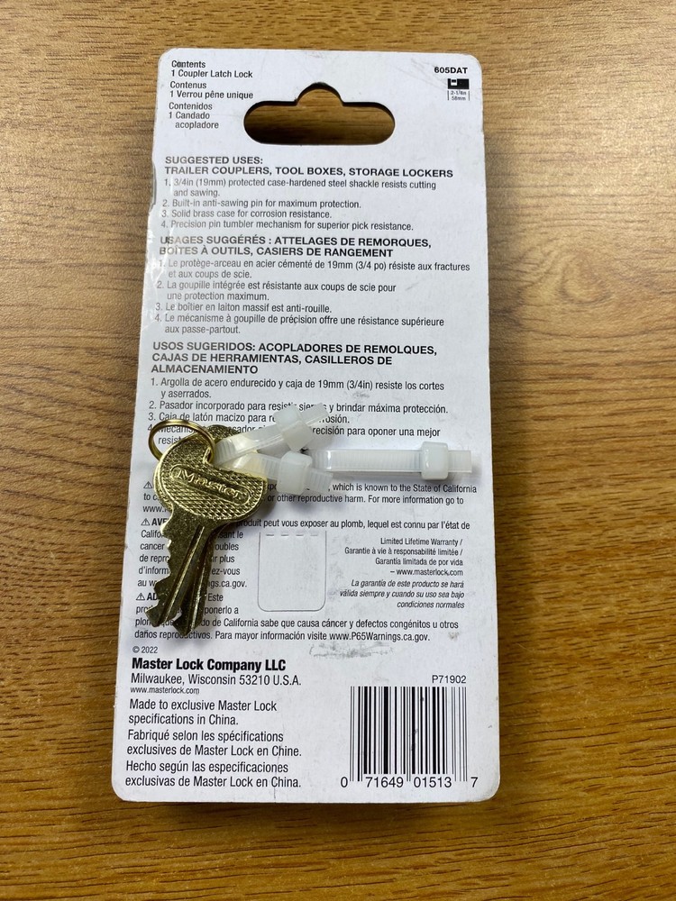 Master Lock 605DAT Trailer Coupler Padlock