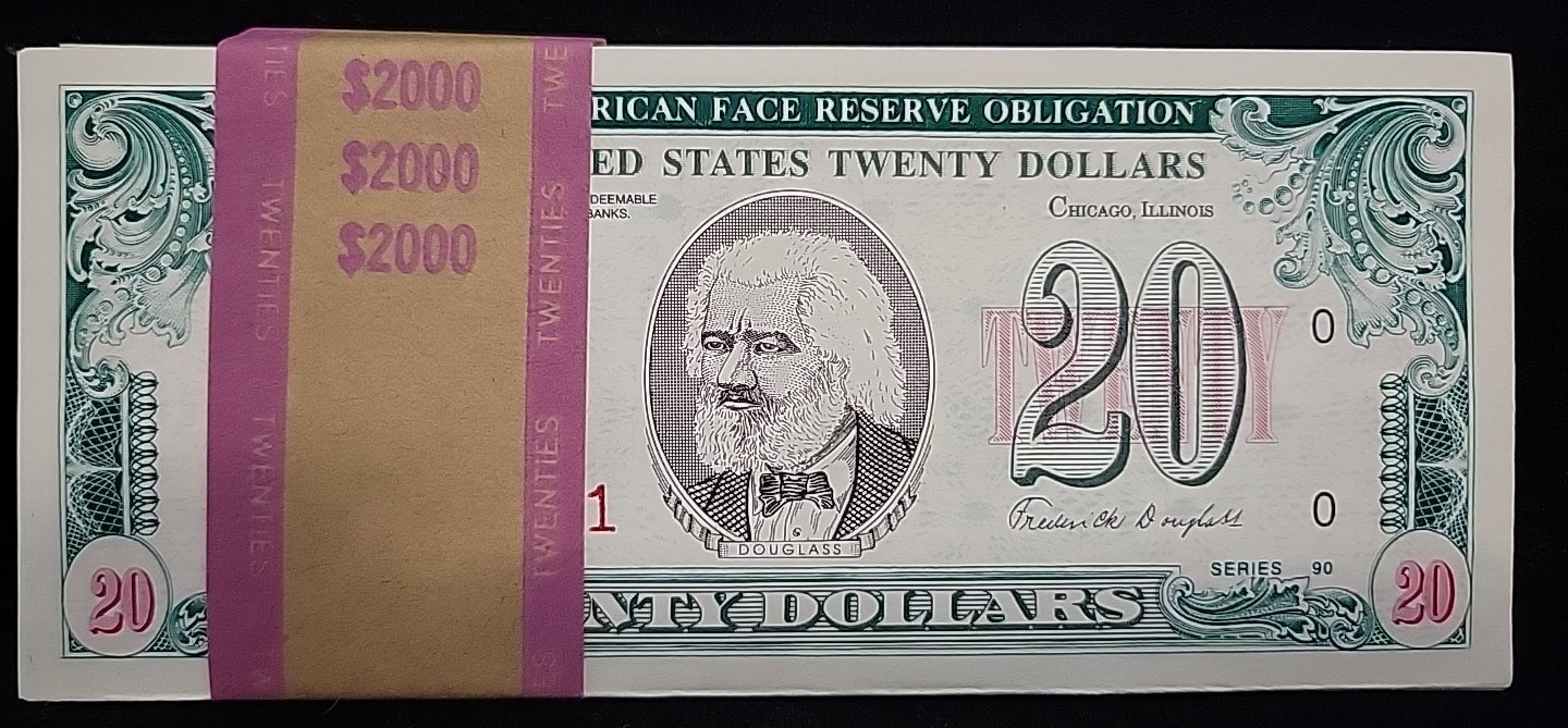(10) 1980's $20 AFRICAN AMERICAN FACE RESERVE OBLIGATION "AFRO" Notes CRISP UNC