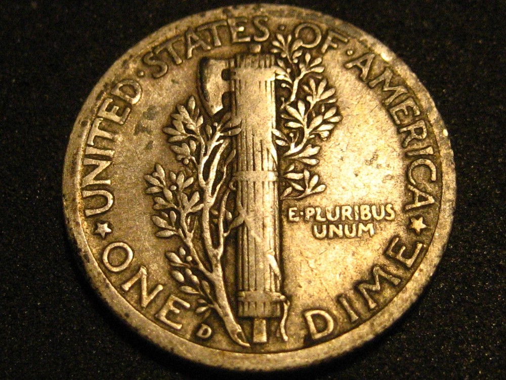 1936-D 90% Silver Mercury Head Dime