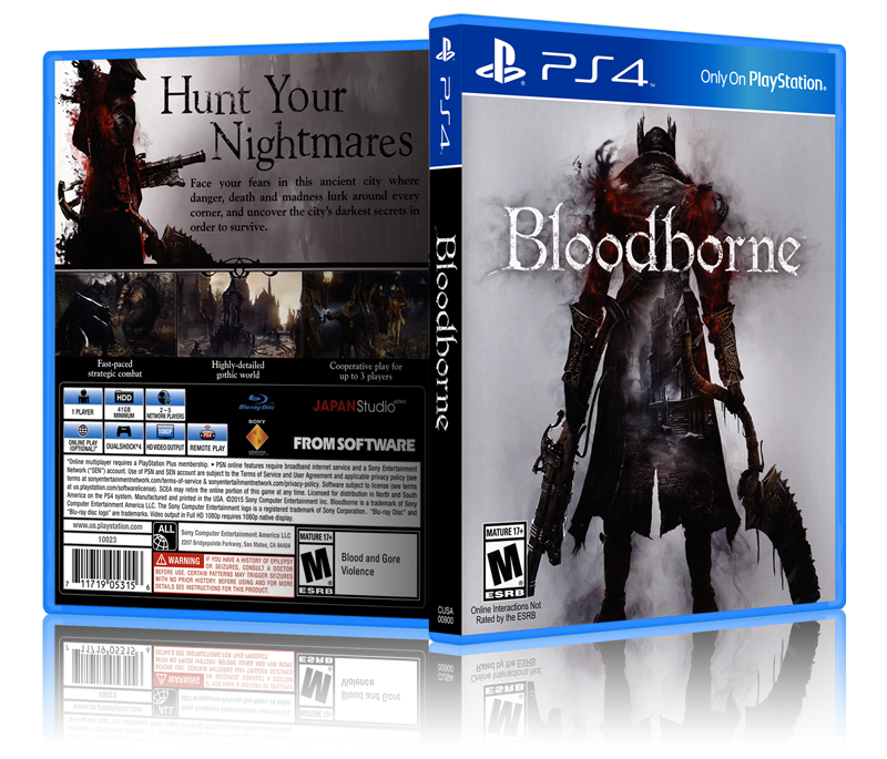 Bloodborne - Replacement PS4 Cover and Case. NO GAME!!