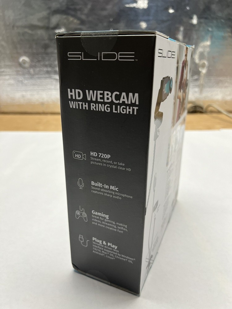 SLIDE CWB12 USB 2.0 HD Webcam with Ring Light
