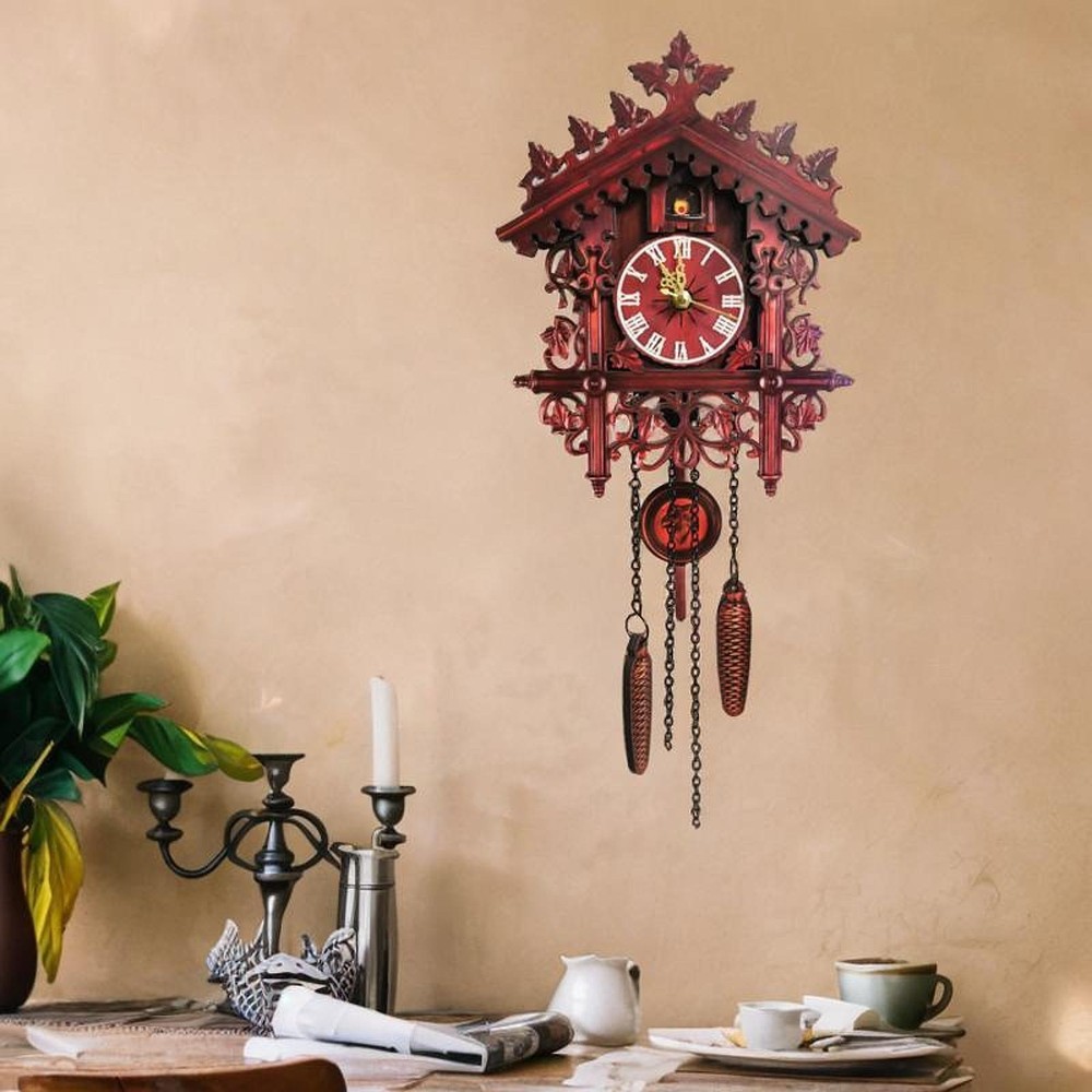 Wall Mounted Cuckoo Clock Lightweight Mute Silent for Kitchen Dining Room