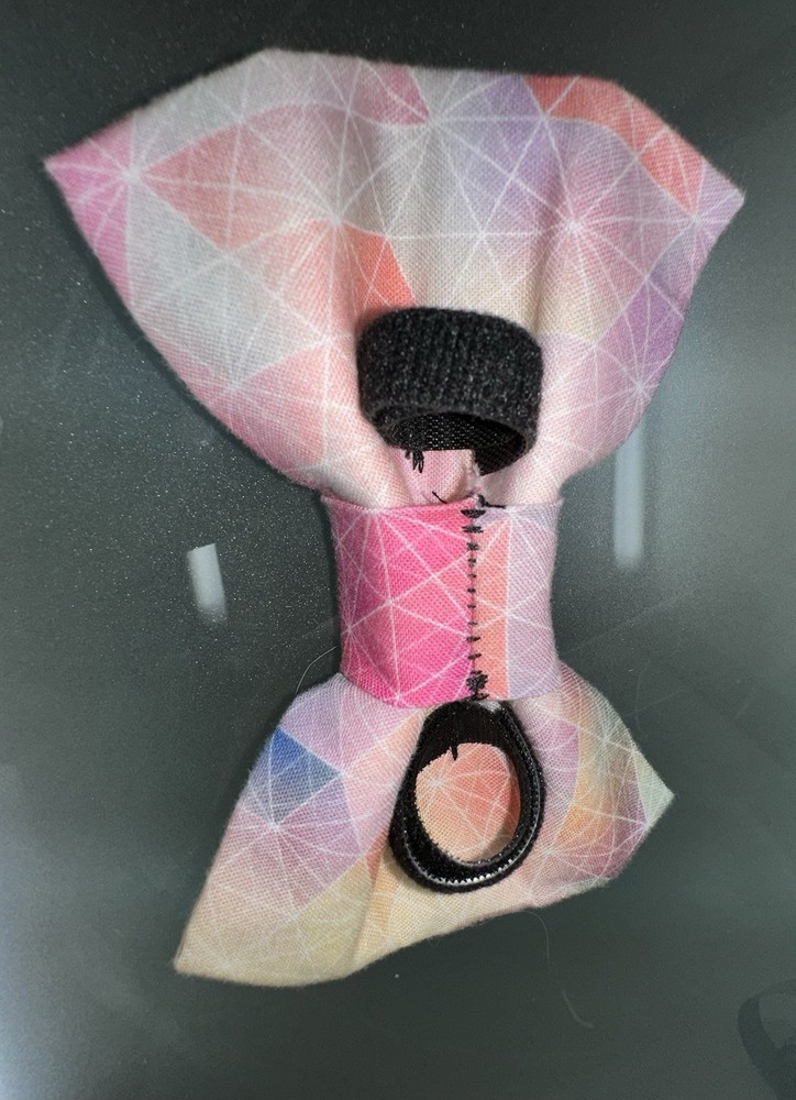 Handmade Over The Collar / Size Medium Pet Bow - Low Poly pattern
