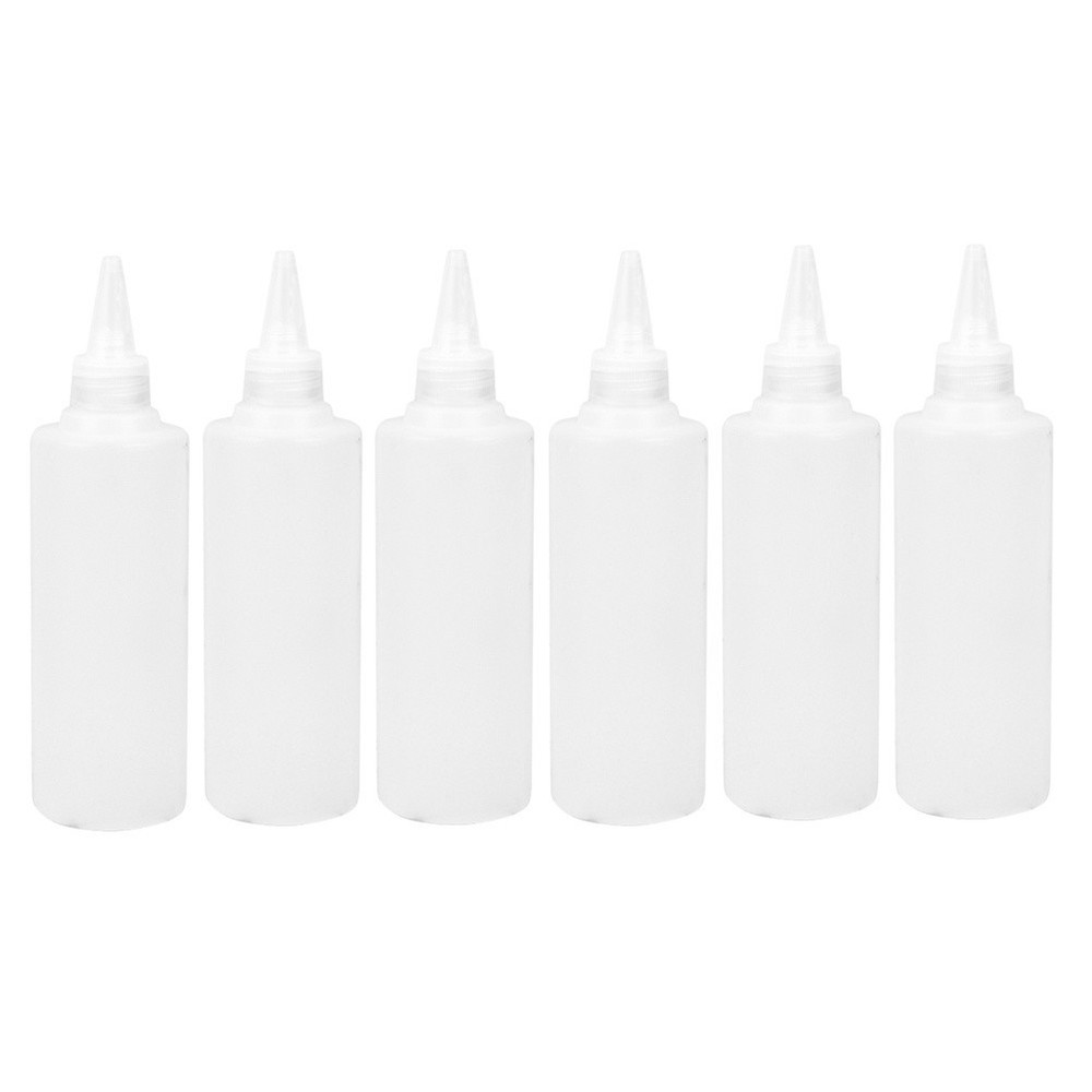 6 Pcs 250 Ml Plastic Squeeze Bottles Applicator Liquid Dispenser