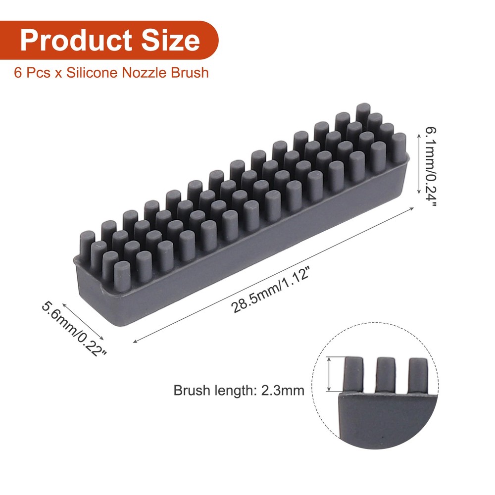 6PCS 3D Printer Silicone Nozzle Brush for Bambu Lab A1 Mini, 28.5mm