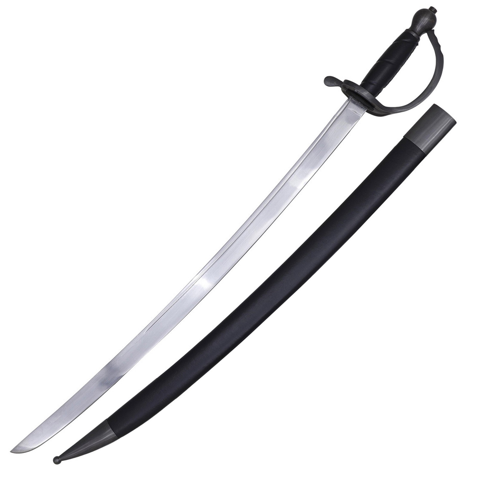Battle Ready Pirate Cutlass Sword 31" Full Tang Carbon Steel Replica w/Scabbard