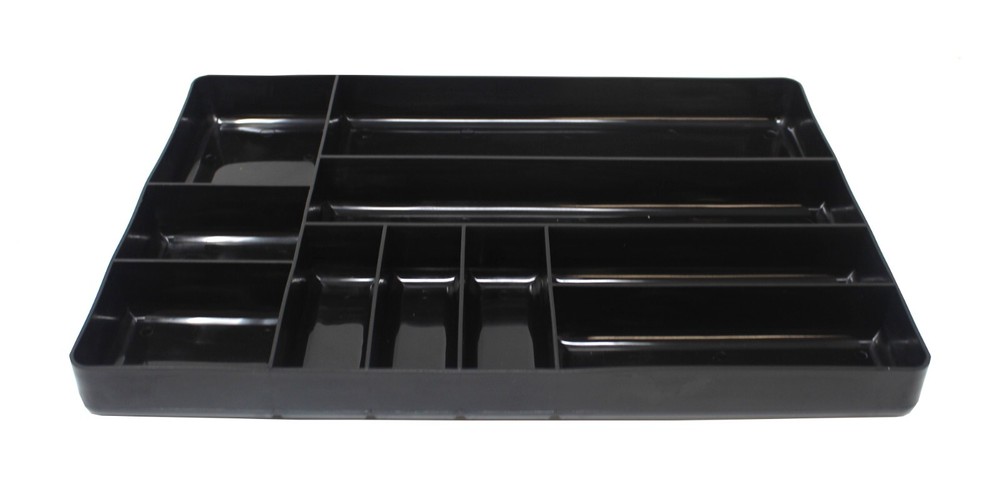 JSP Manufacturing Black Stackable Lightweight 10 Compartment Organizer Tray